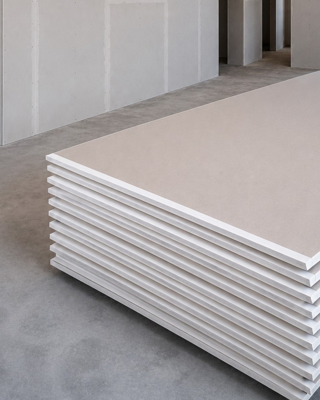 Láminas de drywall apiladas